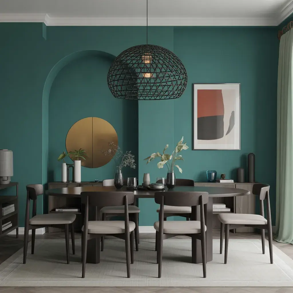 Bold accent wall for visual focus