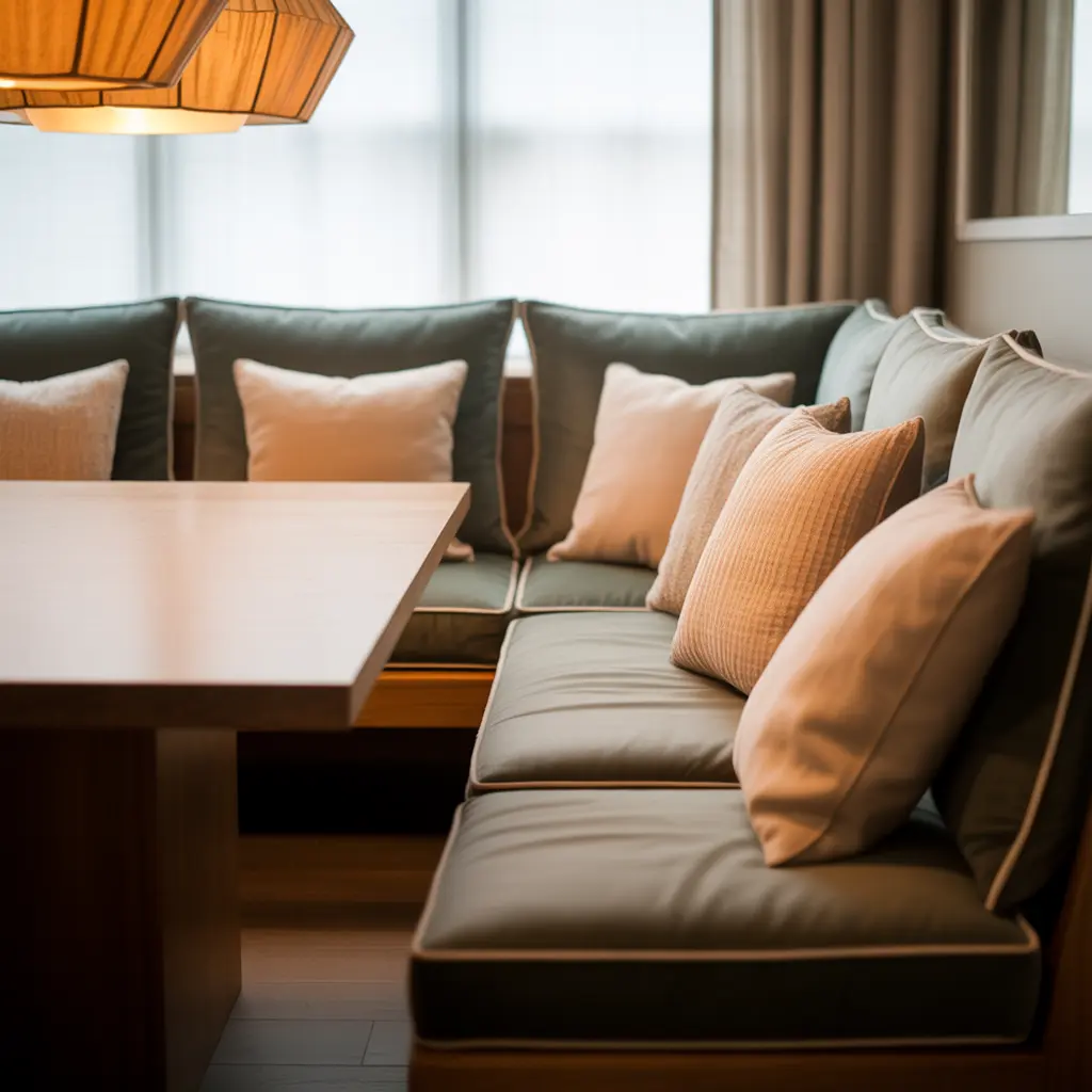 Built-in bench seating for space efficiency