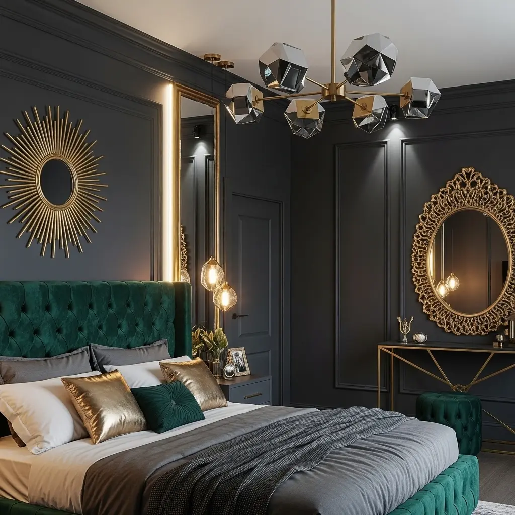 Dark Luxury Statement Bedroom