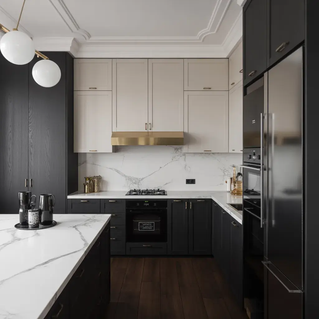 High-Contrast Kitchens with Timeless Appeal