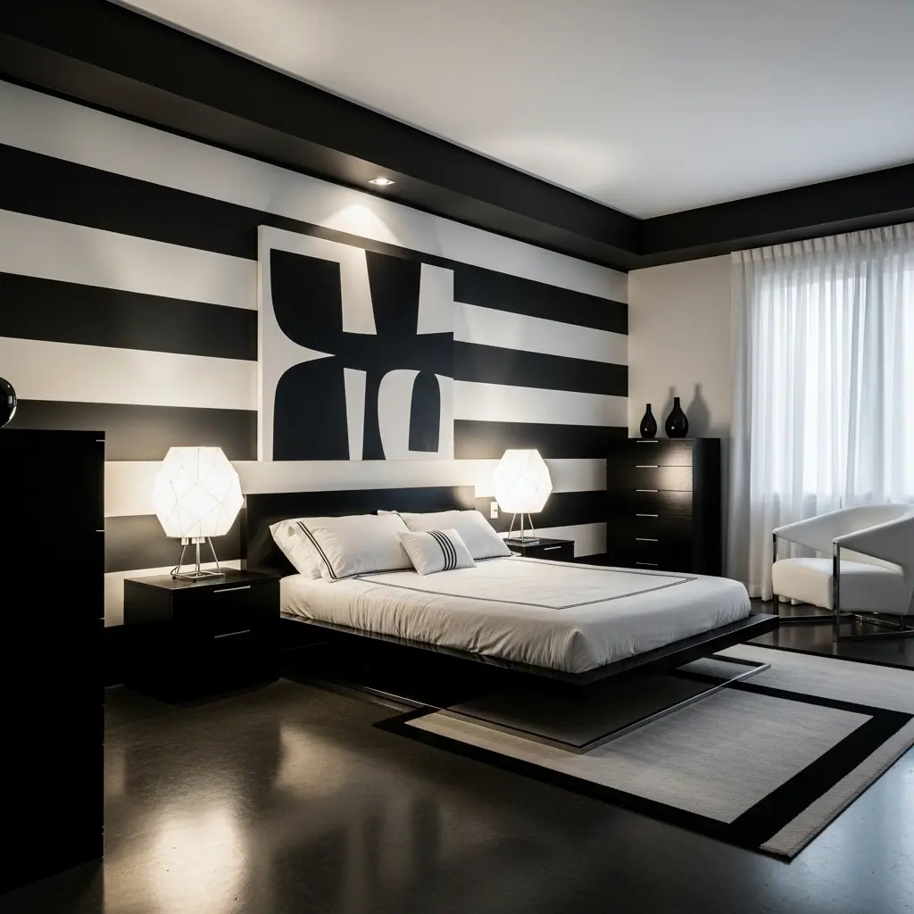 High Contrast Modern Bedroom