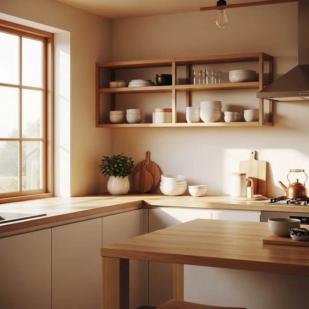 Natural Wood Accents for Warmth