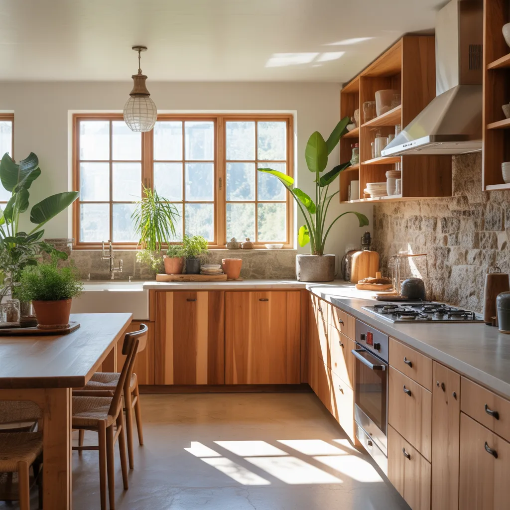 Nature-Infused Kitchens with Organic Warmth
