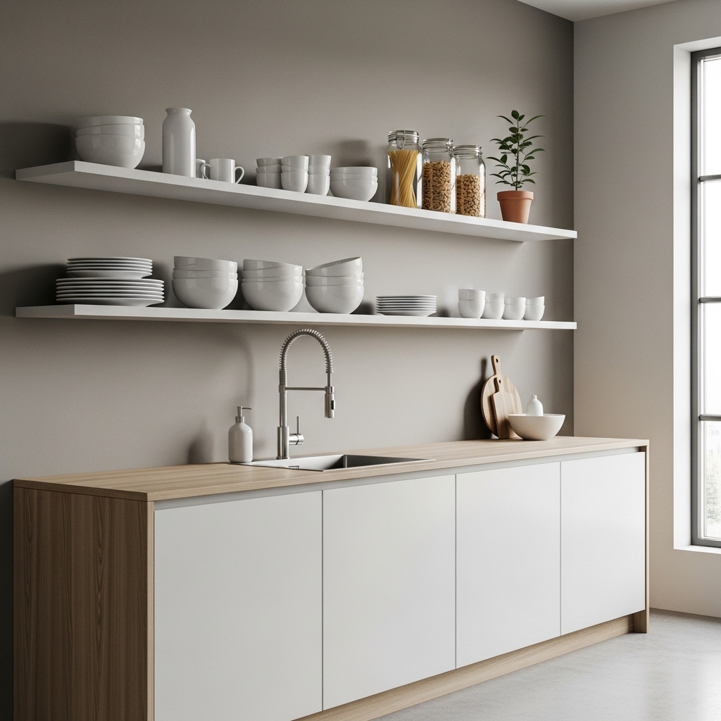 Open Shelving With Balance