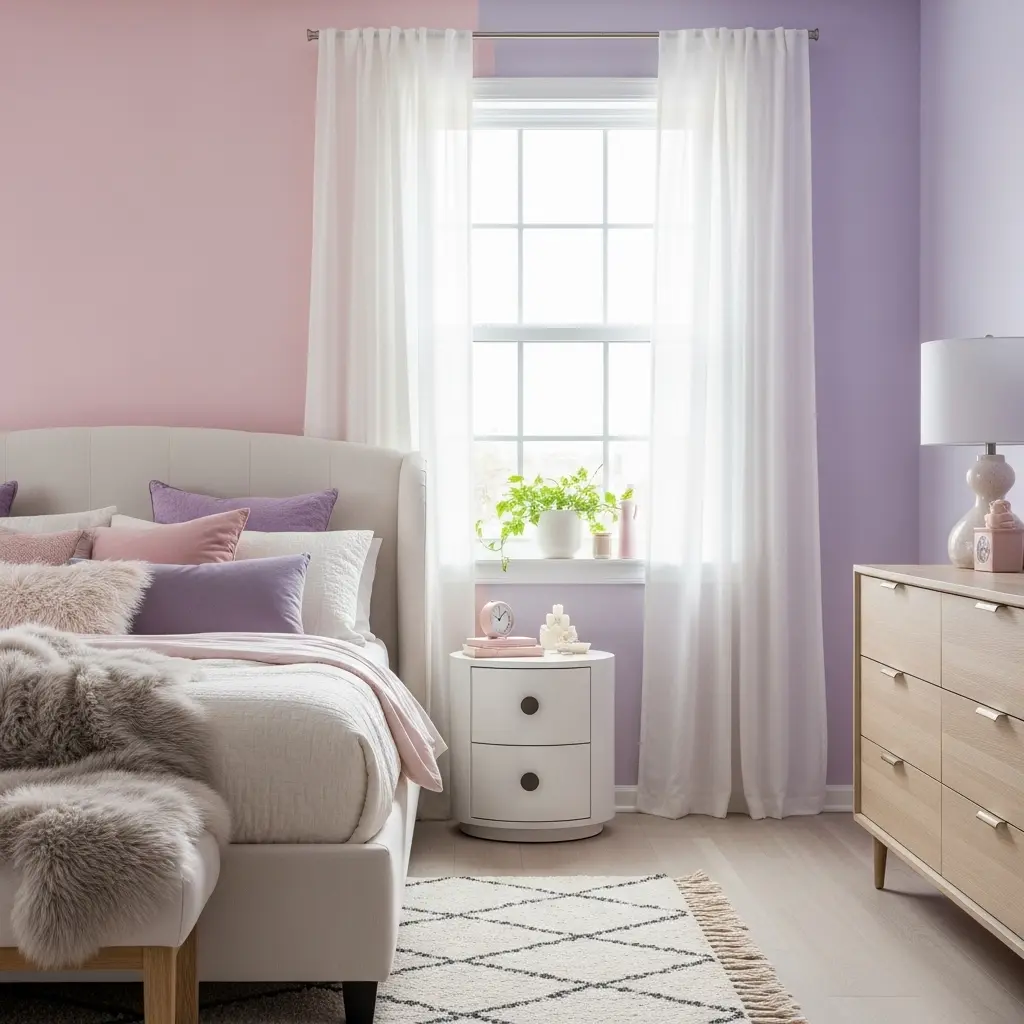 Soft Pastel Contemporary Bedroom