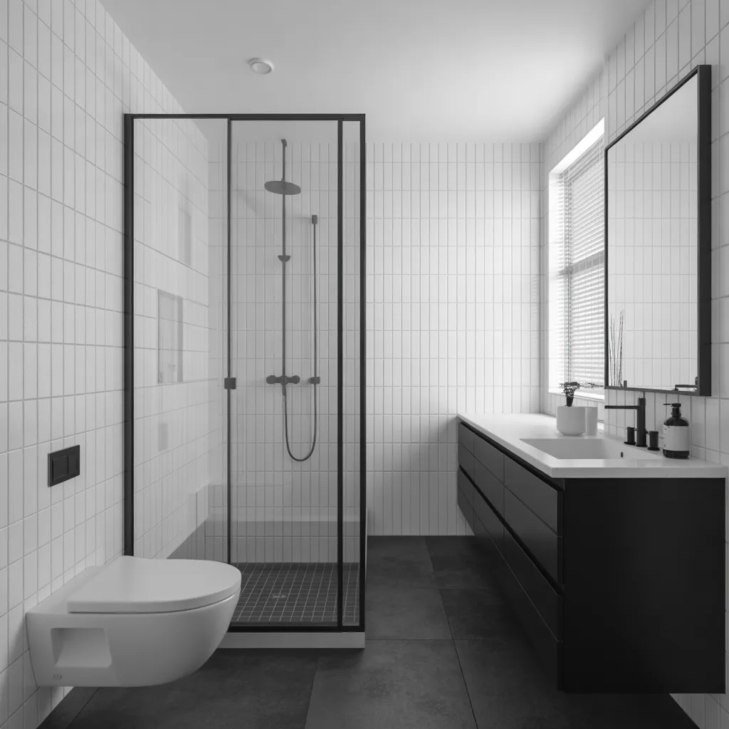 hidden storage bathroom layout