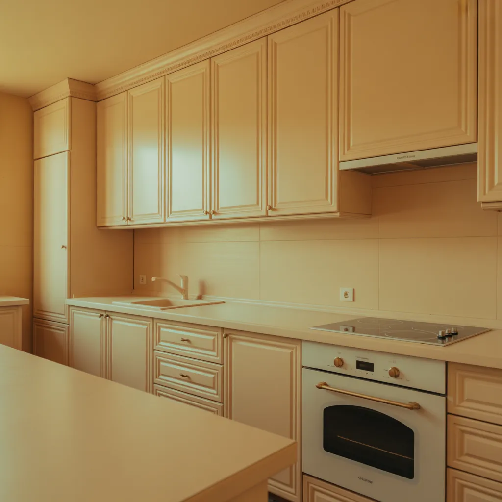 Kitchen with complex layout and irregular pathways reducing efficiency