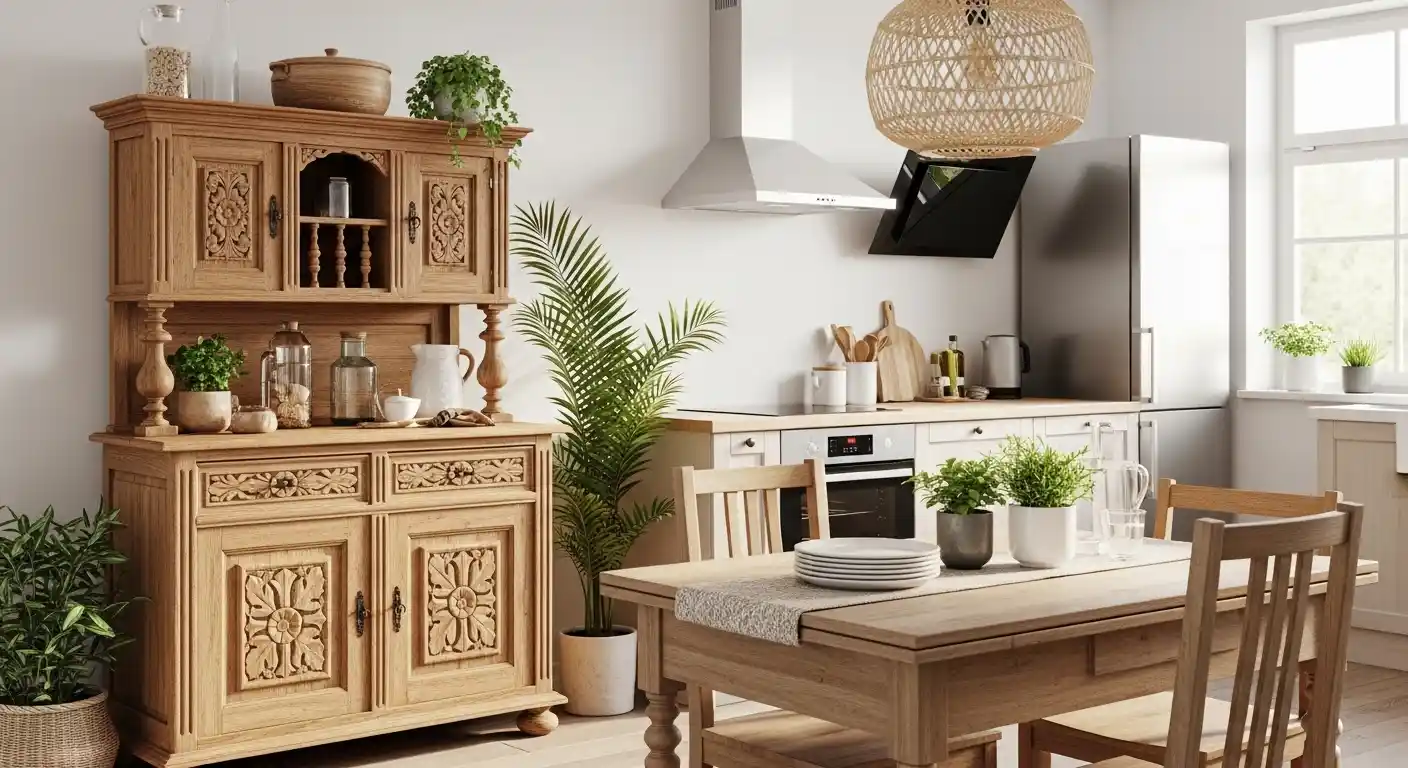 11. Boho Kitchen Island Styling