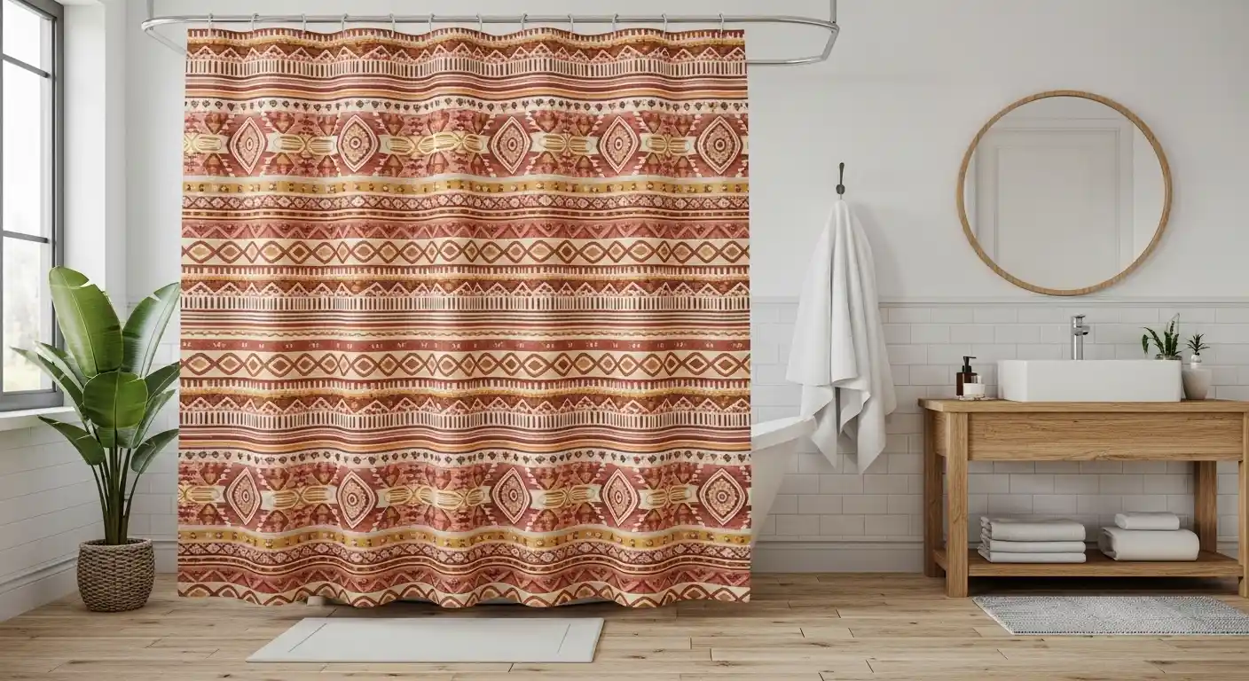 Use Patterned Shower Curtains