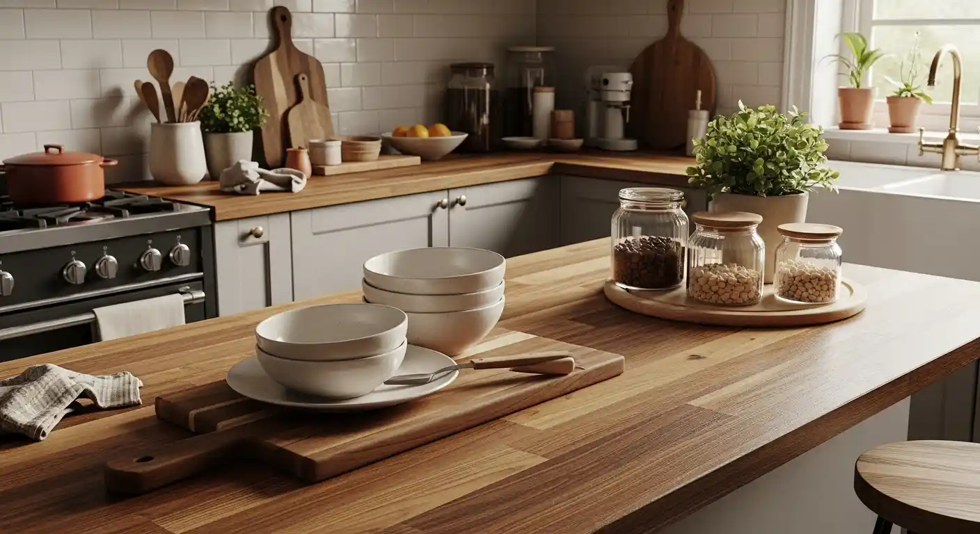 8. Natural Wood Countertops