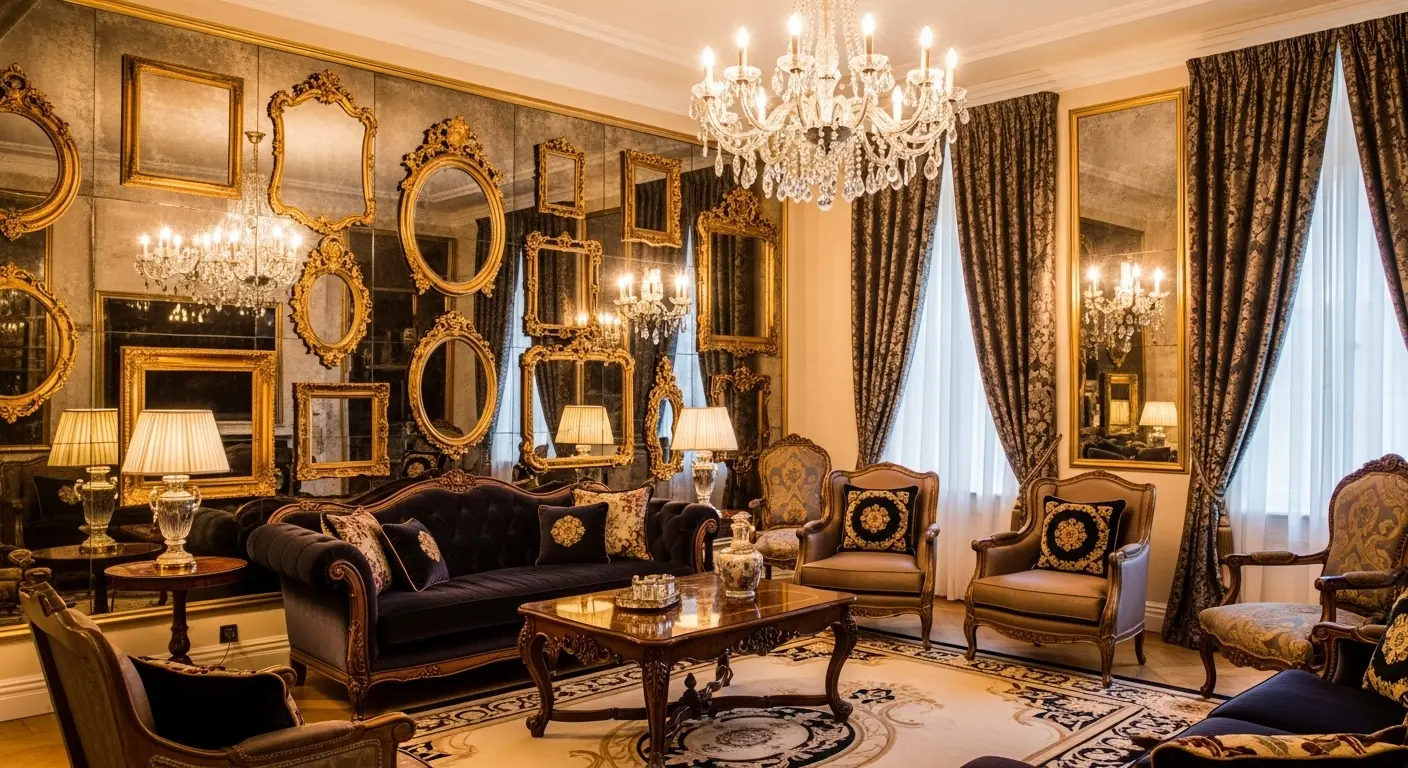 Antique Gold Mirror Feature Wall