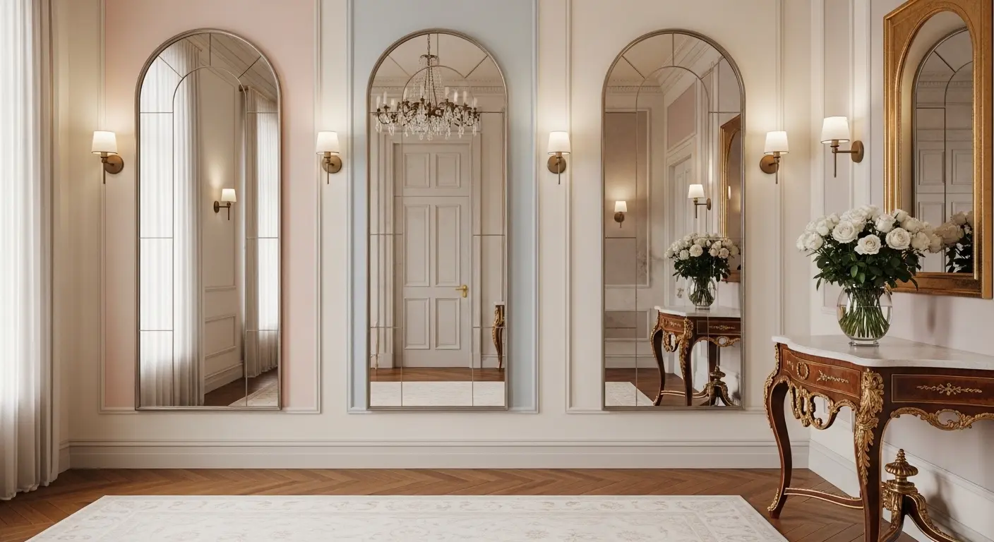 Arched Mirror Wall Design