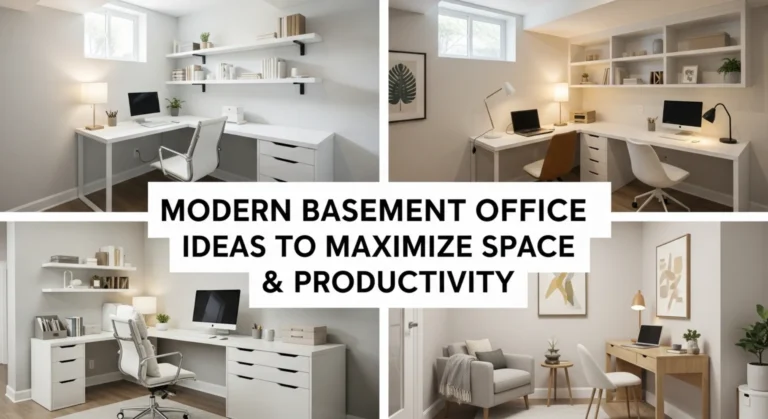 modern basement home office decor