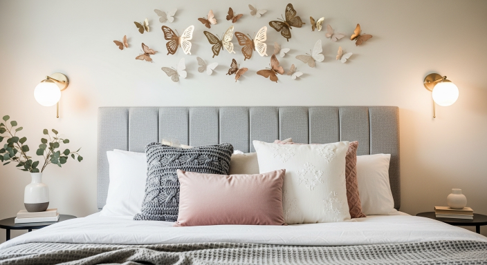 Butterfly Wall Around Headboard