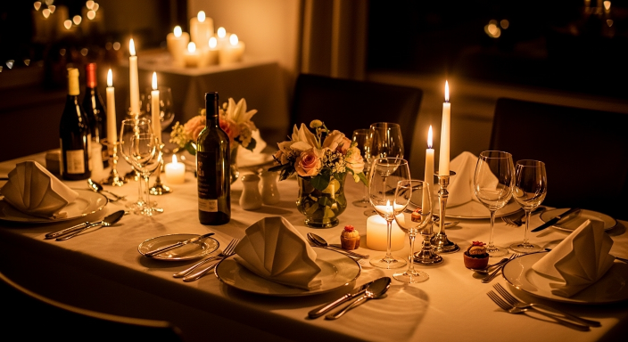 Candlelit Dining Table