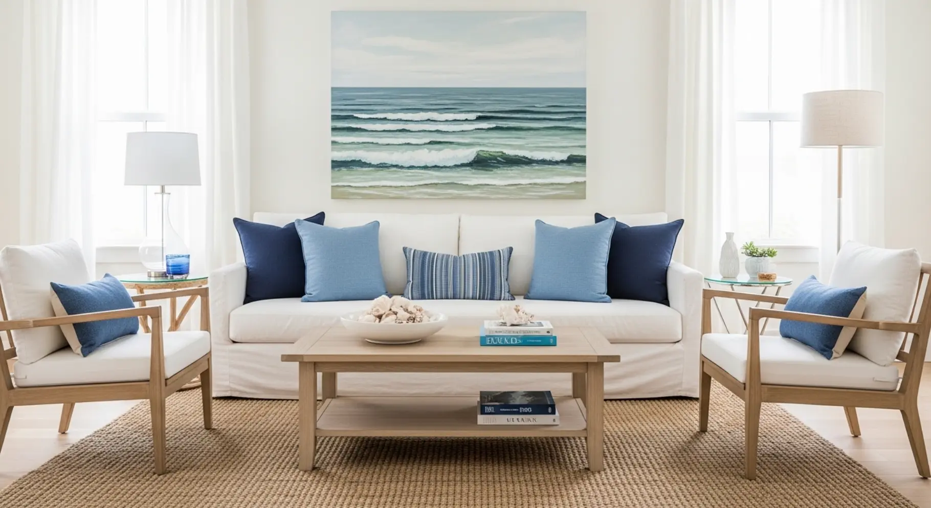 Coastal Blue and White Accents