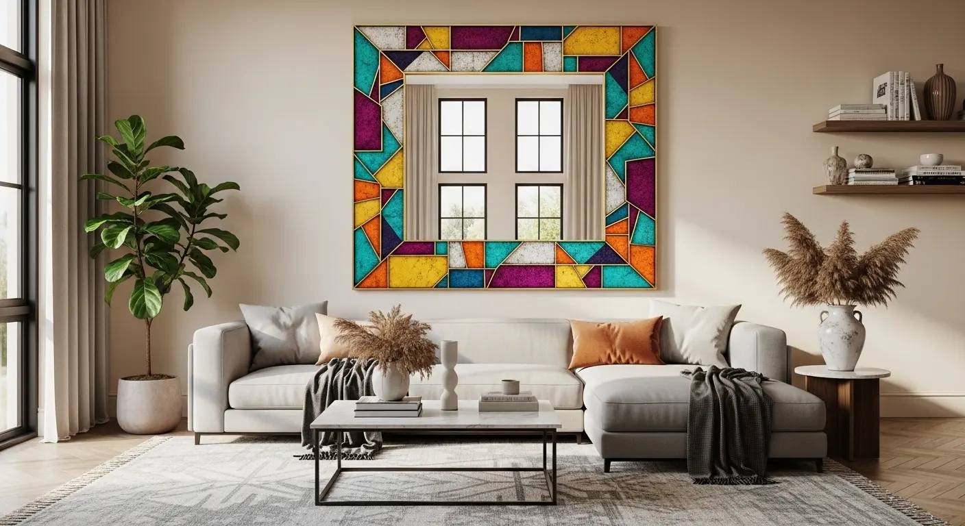 Colorful Mirrors with Decorative Frames