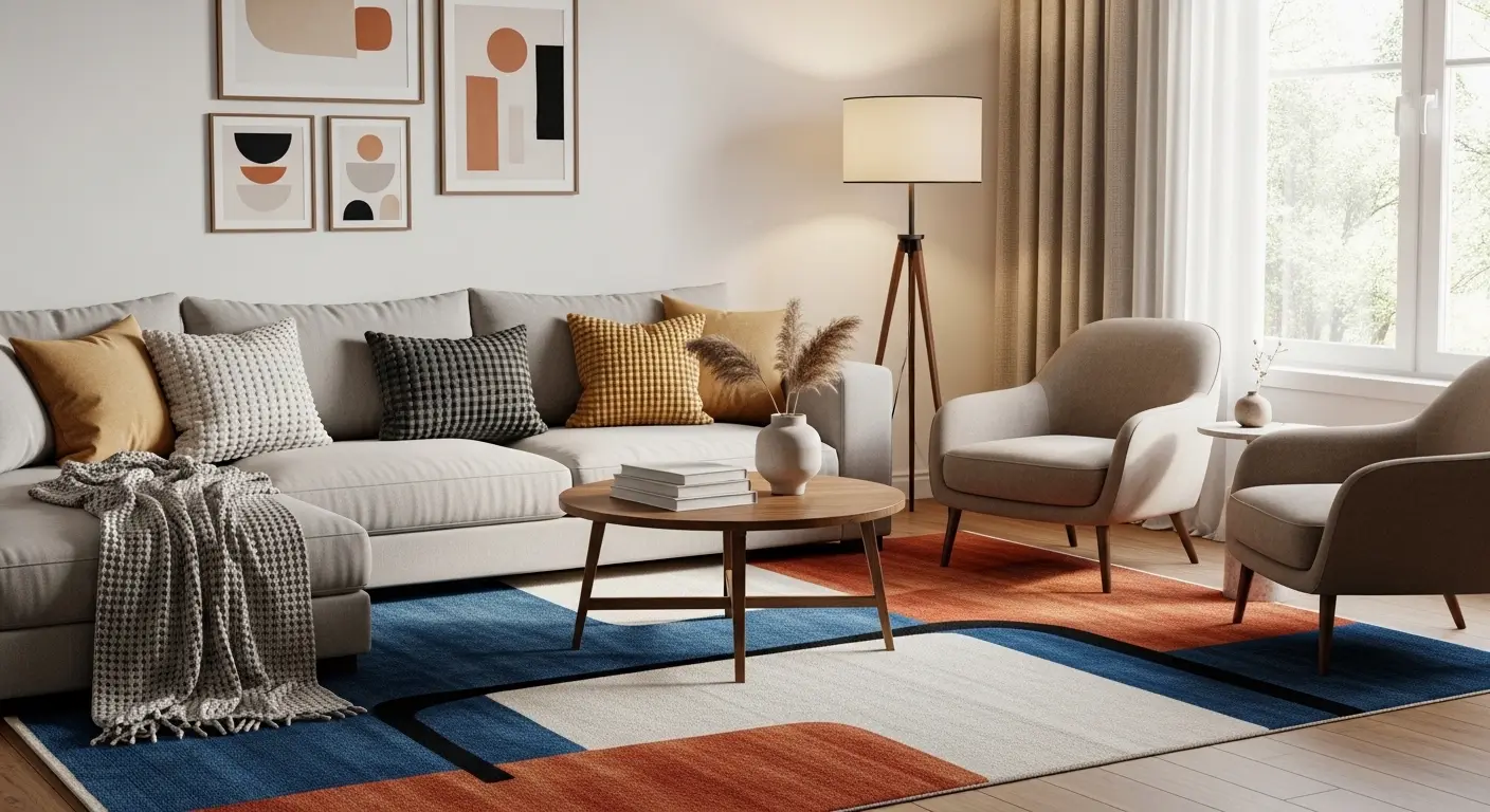 Colorful Rugs as Design Anchor