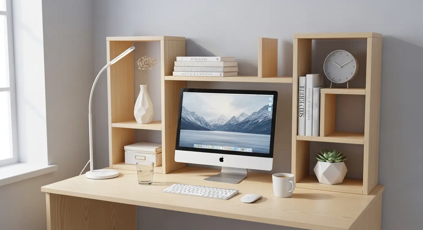 Compact Desk with Shelving