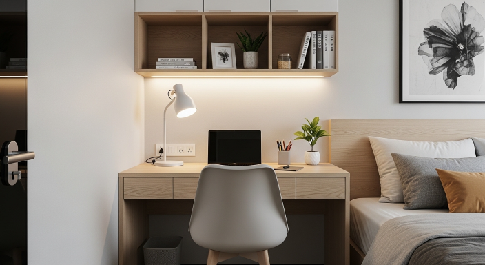 Compact Study Desk Setup