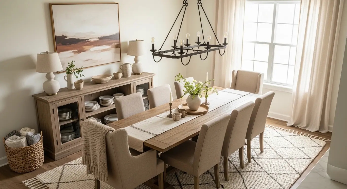 Cozy Dining with Soft Textures