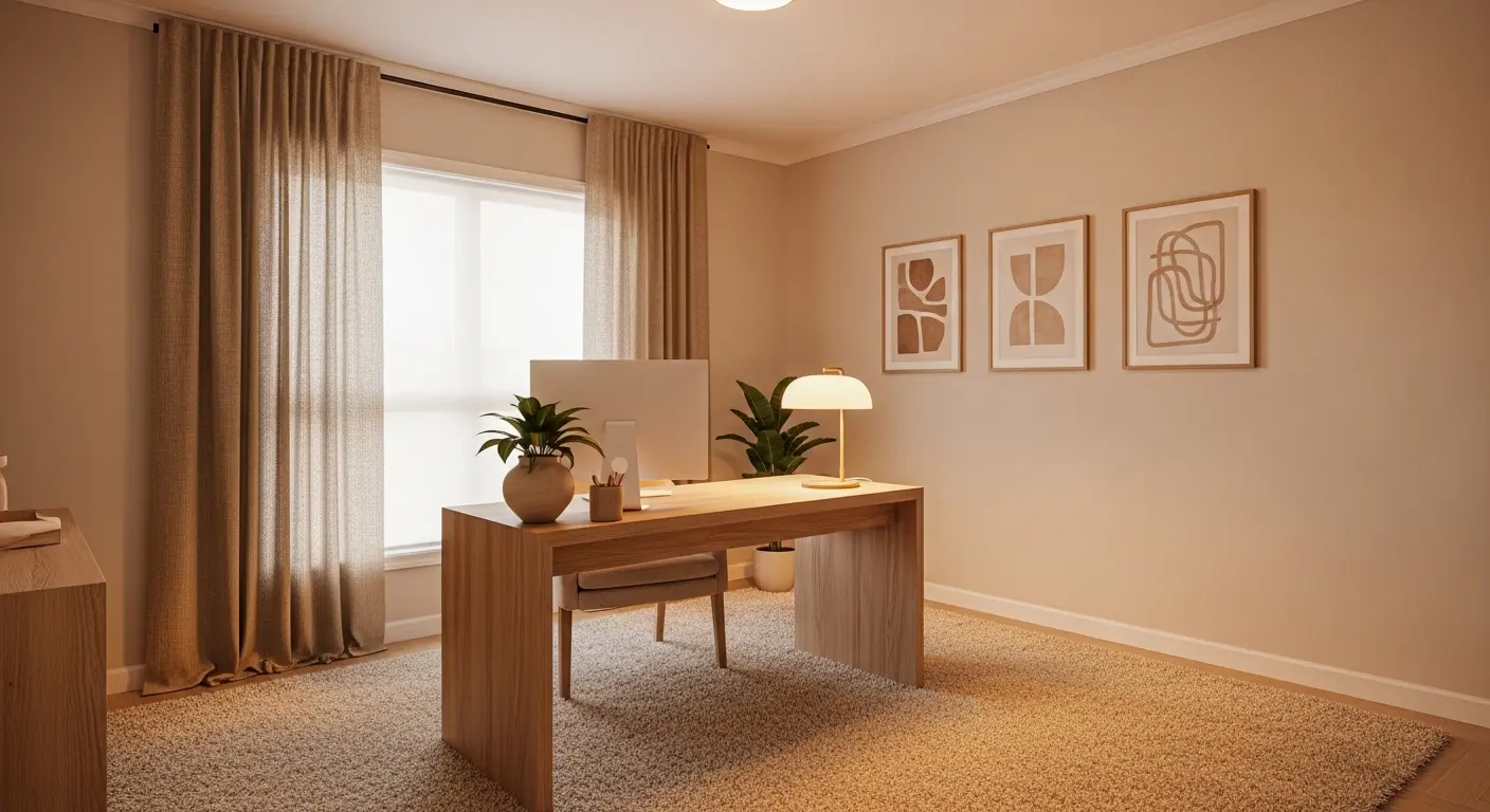 Cozy Neutral Feminine Setup