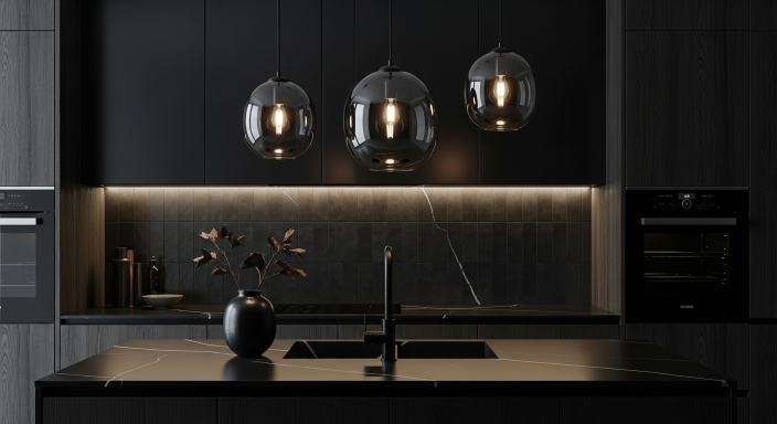 . Dark Glass Hanging Lights