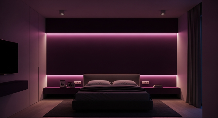 Dark Purple Accent with LED Lighting