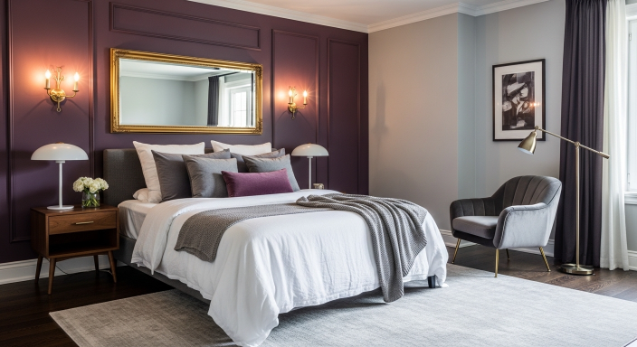 Deep Plum Statement Wall