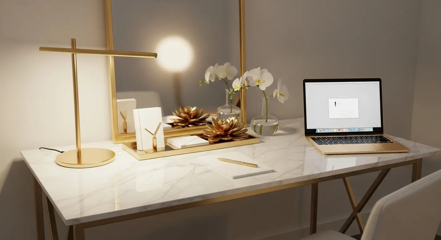Elegant Marble Desk Office
