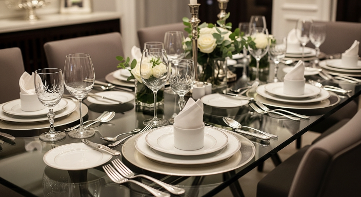 . Elegant Tableware Display
