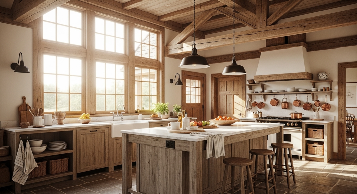 Exposed Wooden Beams