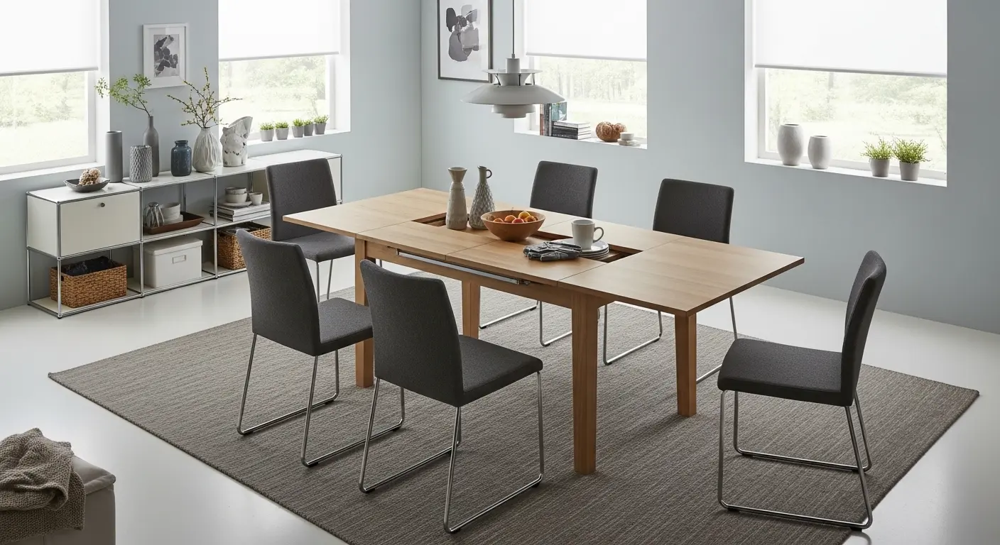 Flexible Extendable Dining Table Setup