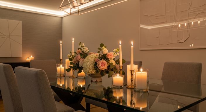 Floral and Candle Combination