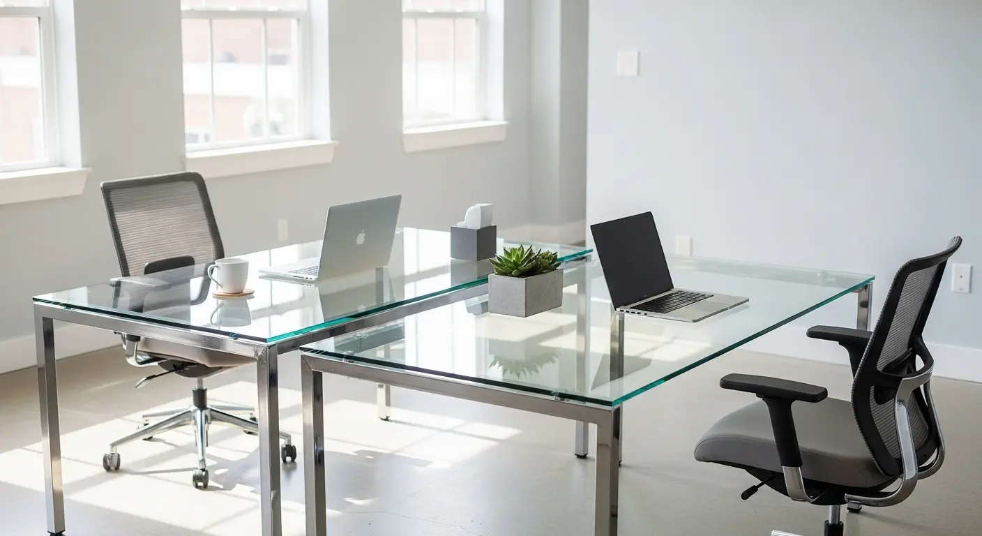 Glass Desk Layout