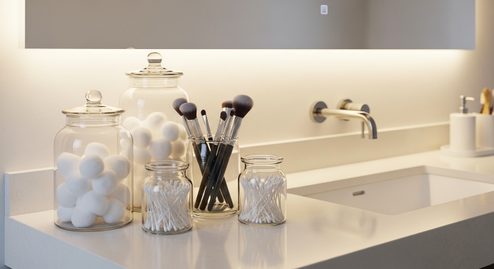 Glass Jar Vanity Storage