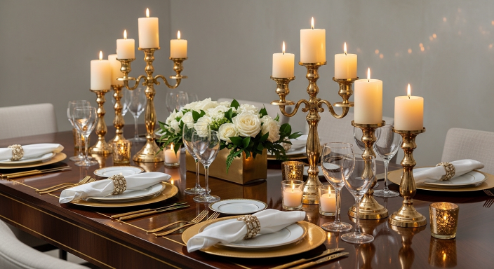 Gold Accent Dining Table Decor