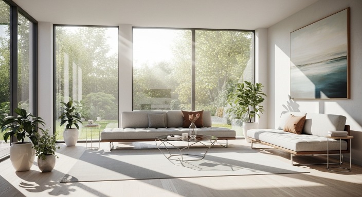 Large Windows and Natural Light