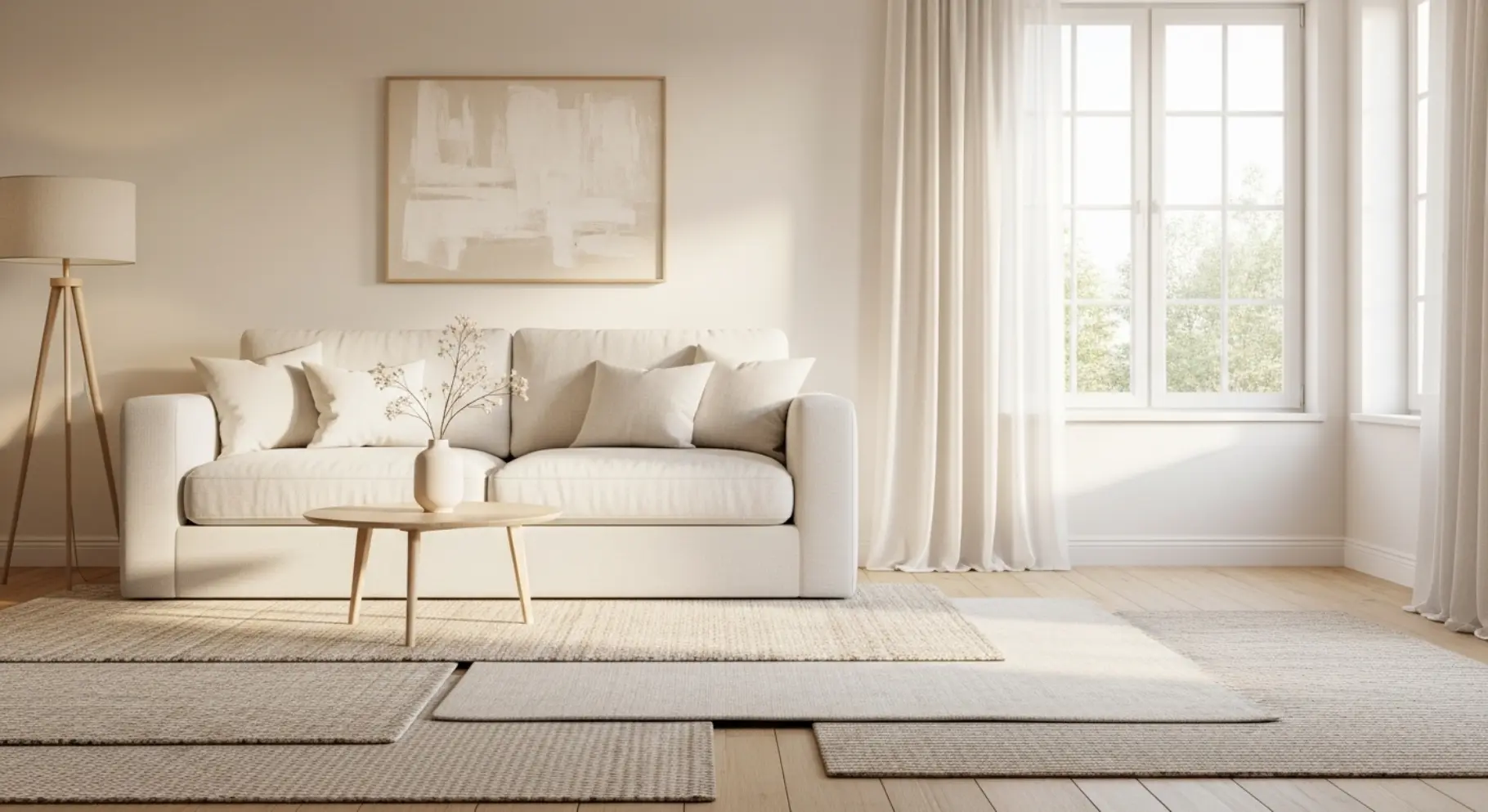 Light Layered Rugs for Comfort