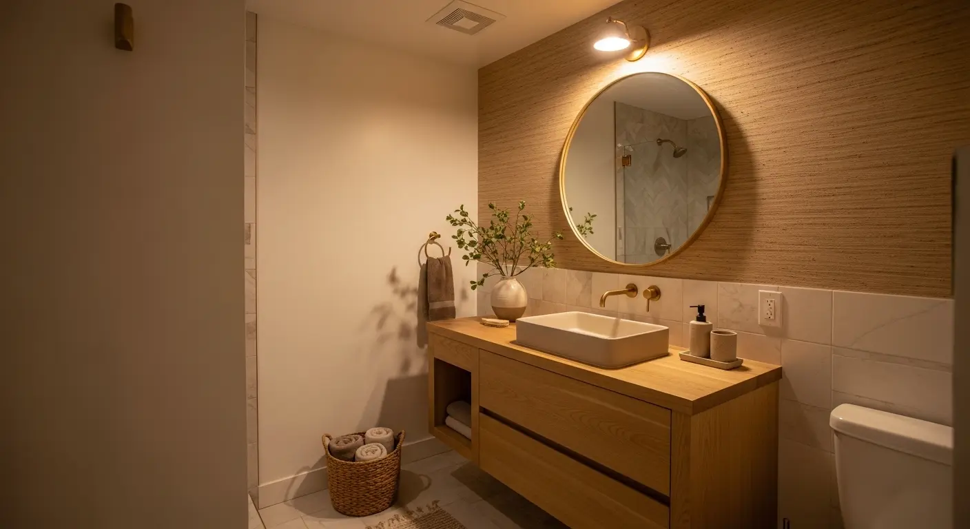 Light Wood Elements for Warmth