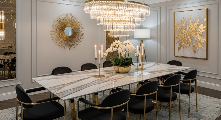 Marble Top Dining Table