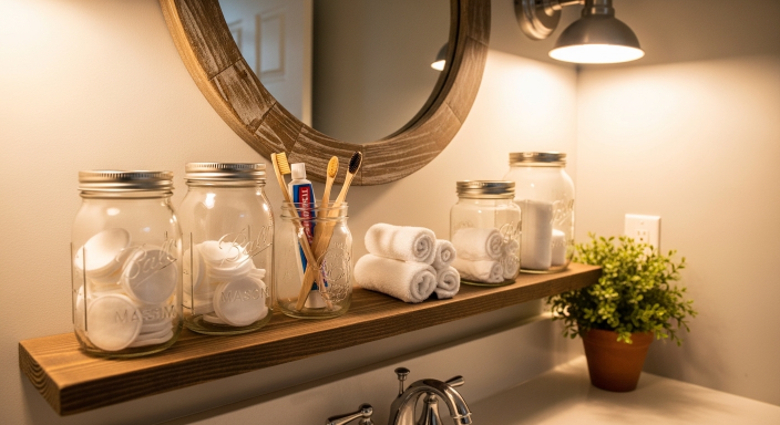 Mason Jar Storage Organizer