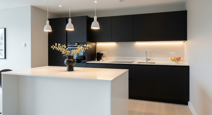 Matte Black Cabinets for Modern Style