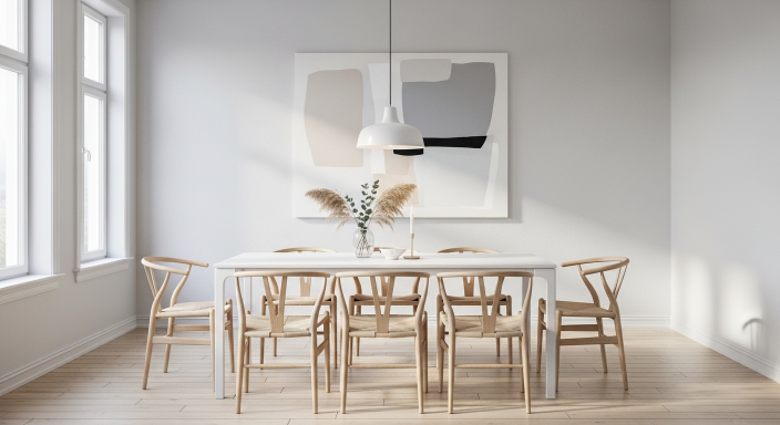 Minimal White Dining Table