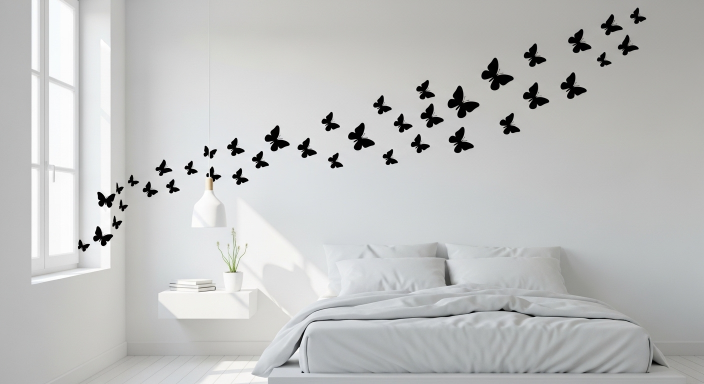 Minimalist Black Butterfly Decor
