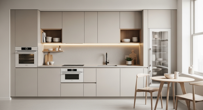 Minimalist Flat-Panel Cabinets