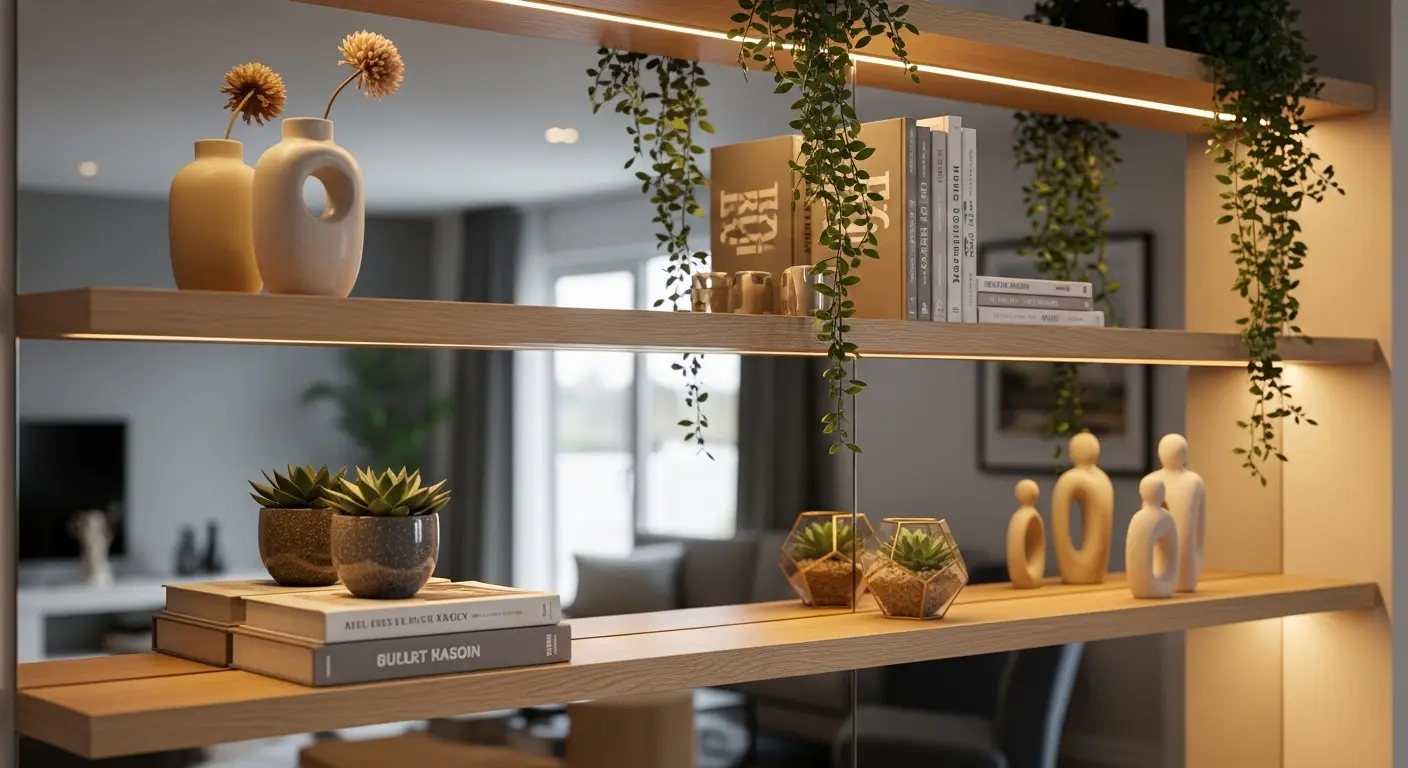 Mirror with Built In Shelves
