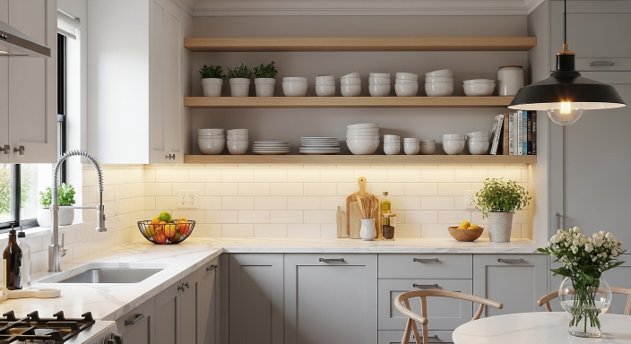. Mix of Closed and Open Cabinets