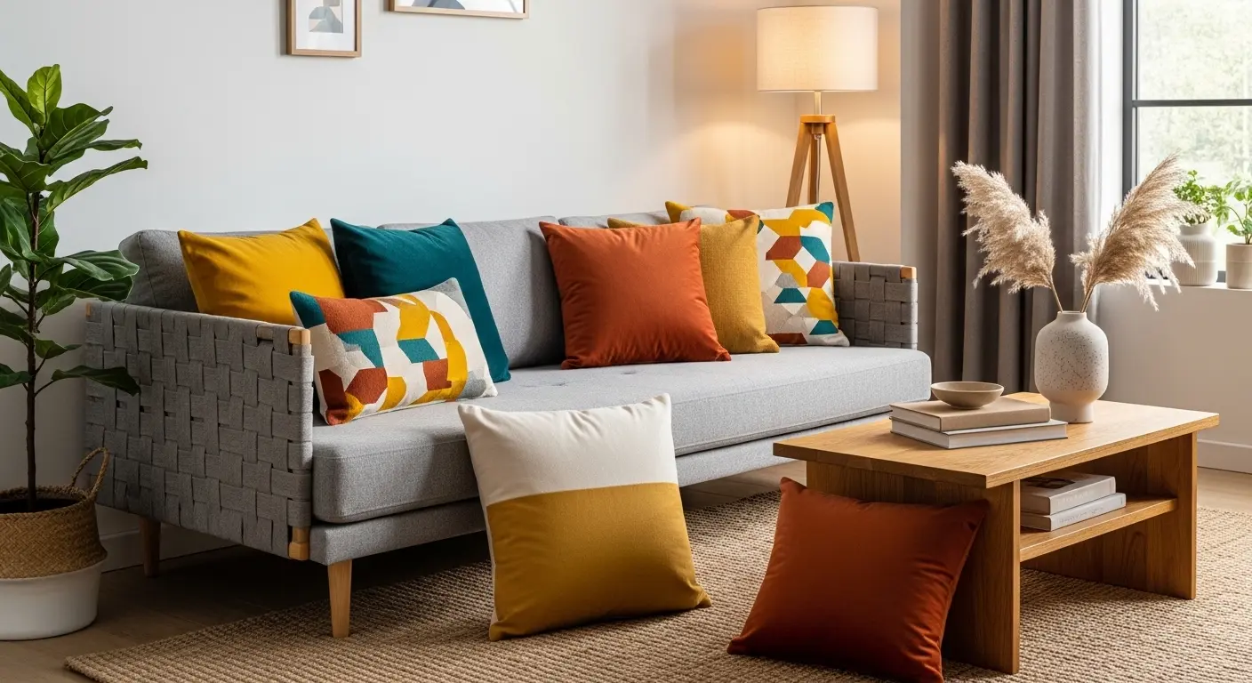 Mixed Color Throw Pillows