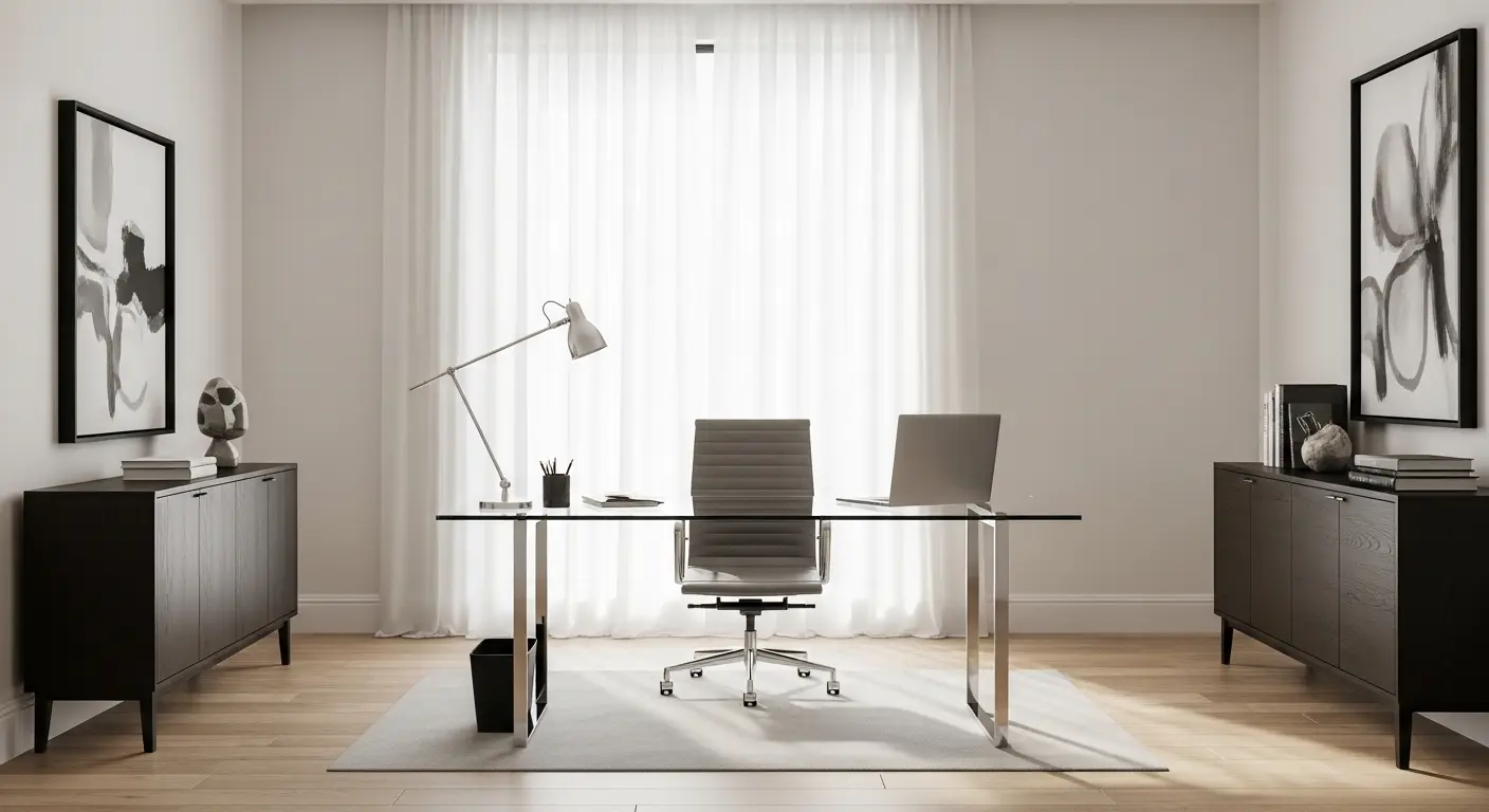 Modern Glass Desk Setup